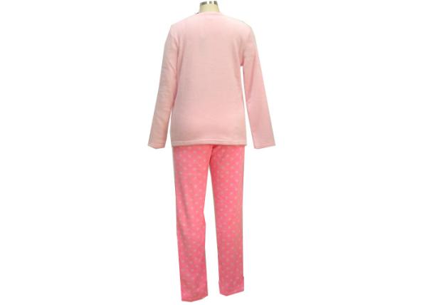 Oversized Crew Neck Ladies Pajama Sets 100 Polyester Pajamas Plain Dyed Technics