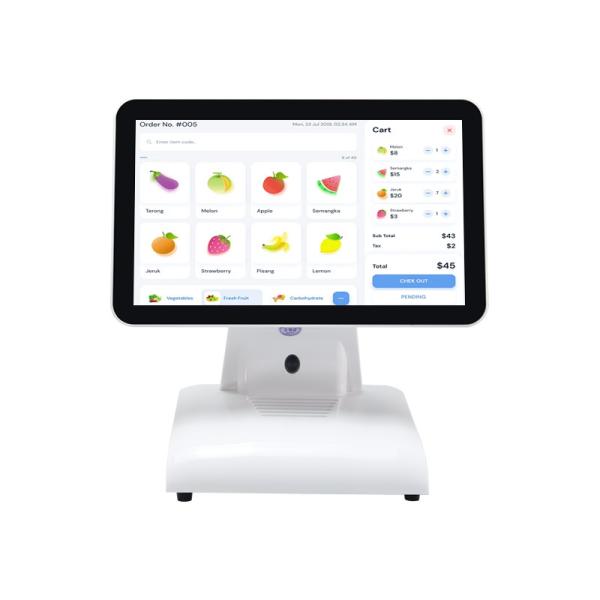 15Inch N2840 Desktop POS Machine Restaurant POS Terminal 2+32GB All in One POS System with Customer Display