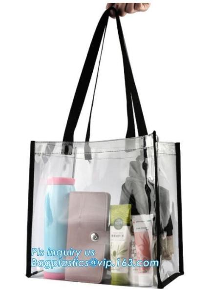 Women makeup purse recyclable clear pvc cosmetic bag, Makeup Pouch Stripe Cosmetic Bags Purse Travel Organizer, slider