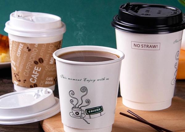 12OZ DISPOSSIBLE PAPER CUPS WITH LIDS FOR HOT DRINKS PERSONALIZED PAPER COFFEE CUPS