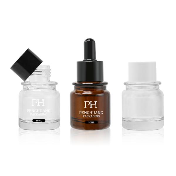 Skin Care Oil Packaging Glass Dropper Cap Bottle Mini Amber Color Customized