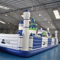 Castillo inflable flotante hermético de la ciudad de la diversión del PVC del juego 0.9m m