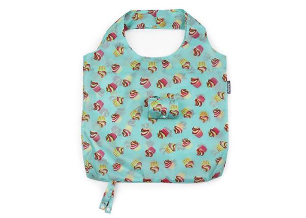 Big Capacity Fold Up Tote Bag Cupcake Printed Collapsible Grocery Tote