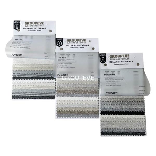 White Coating Jacquard 100% Blackout Roller Blinds Fabrics For Home Decor