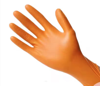 Custom Industrial Grade Latex-Free Examination Blue/Orange Disposable Powder-Free 100% Nitrile Gloves