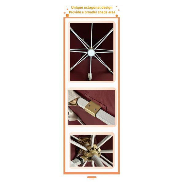 Villa Garden Thickened Folding Acrylic Sun Umbrella Waterproof Wind-Resistant Outdoor Commercial Shade Umbrella Customized