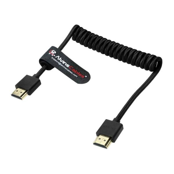 Alvin's Cables 8K HDMI 2.1 Coiled Cable 2ft Gold Plated for Gaming PS5