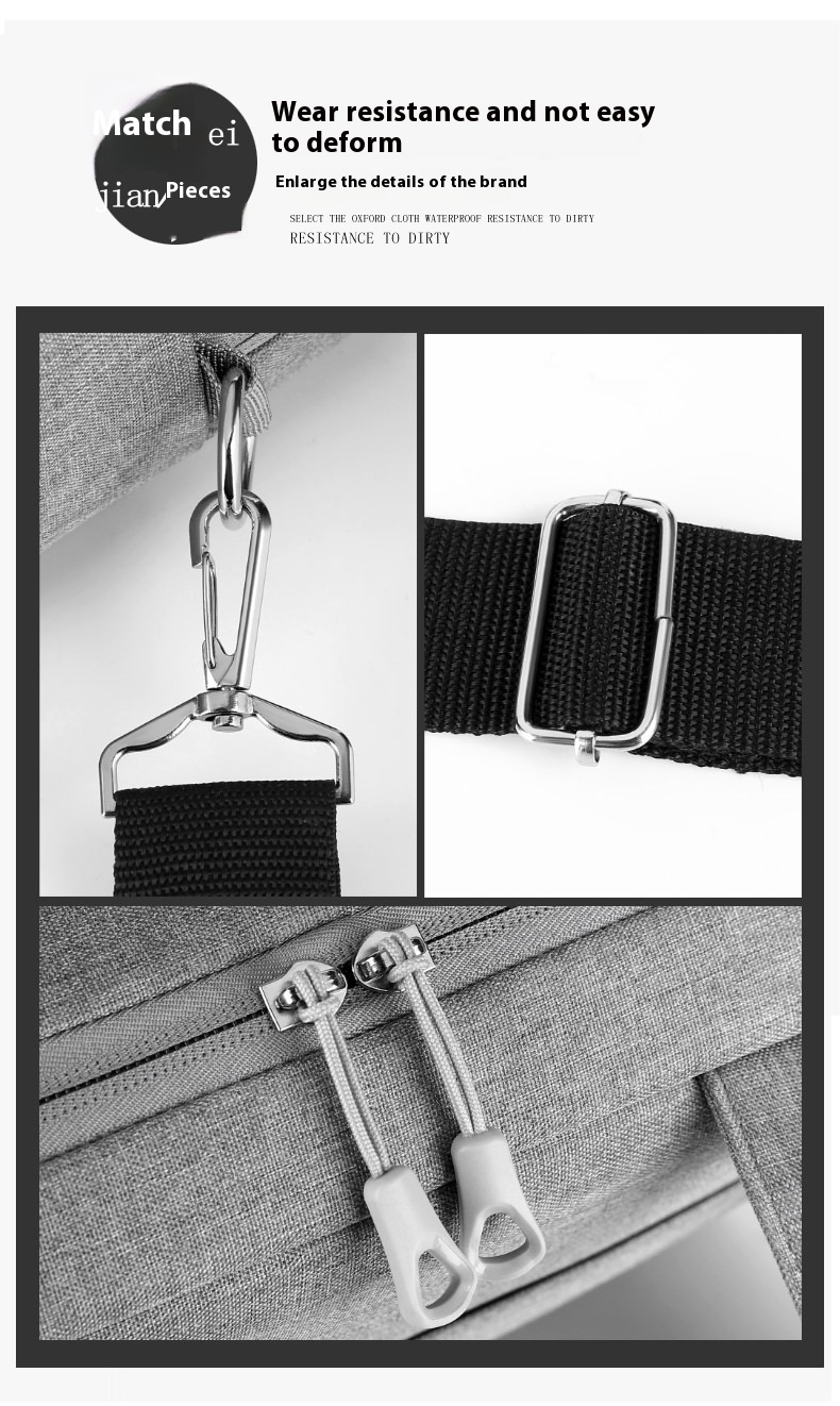 Custom Logo 14inch Handheld Laptop Bag for Men New Leather Film 16inch Large Capacity Crossbody Shoulder Bag Oxford PU Material Wholesale OEM/ODM/Private Label