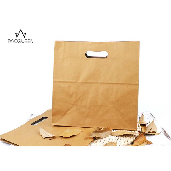 Brown Kraft Paper Lunch Bags , Greaseproof Paper Food Bags Natural Look