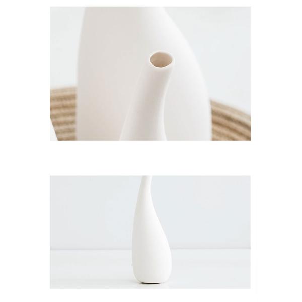 White Single Stem Savall Bone China Ceramic Vase For Dried Flowers