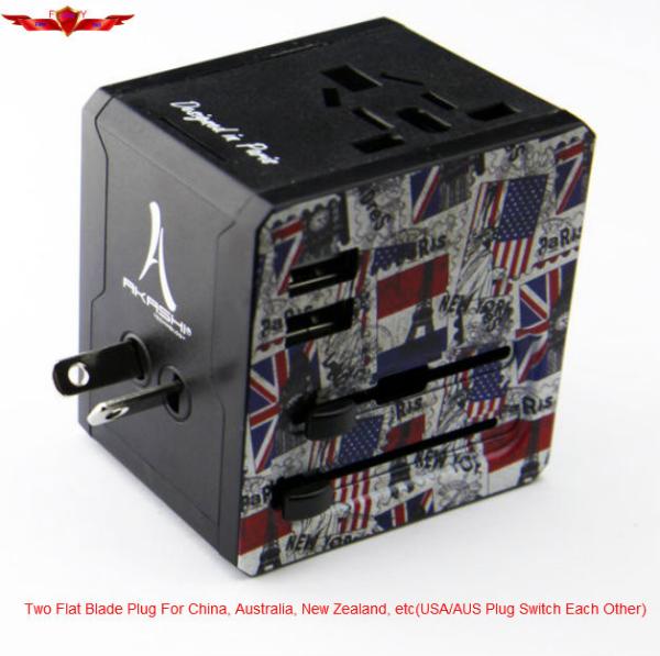 Newest Design Travel Adaptor with 2.1A USB Charger Iphones,ipads With UK/EURO/USA/AUS PLUG