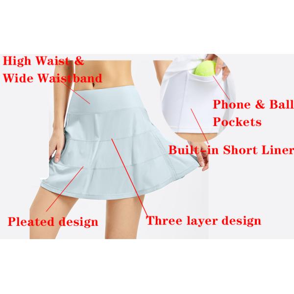 Юбки разминки гольфа талии юбки тенниса простирания кармана плиссированные женщинами высокие