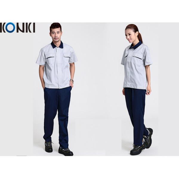 CVC fabric anti-static workwear custom work uniform with company embroidery logo