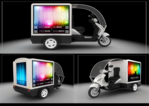 IP65 Waterproof LED Mobile Billboard Display , Motorcycle Moving LED Message Display