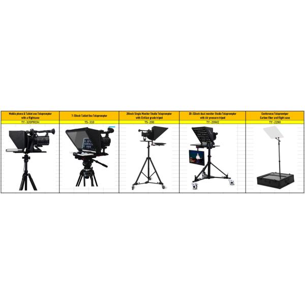 Teleprompter para tabletas de aluminio portátil de inglés 20 pulgadas Monitor