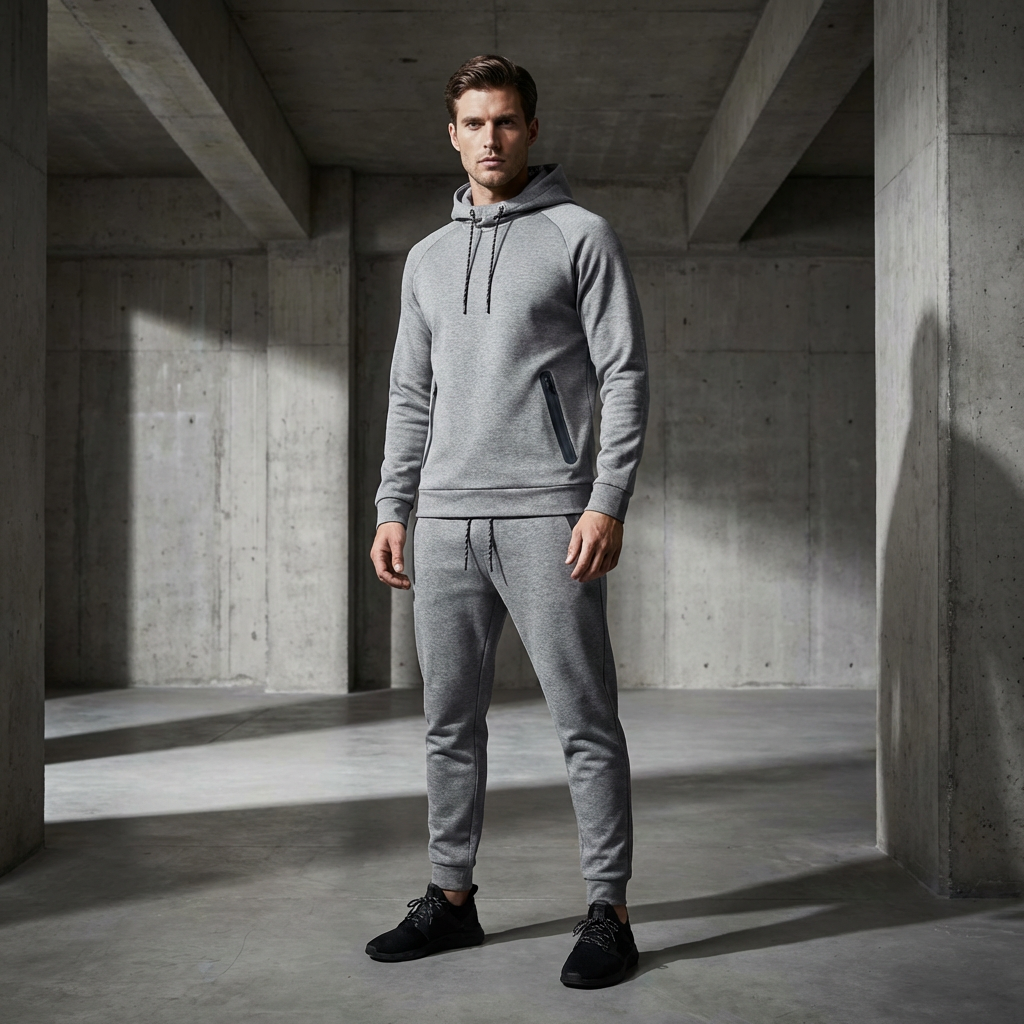 360gsm Premium Tracksuit Men 2 Piece Set Zip Sweatsuit Black Trim Sport Casual Streetwear Autumar and Winter