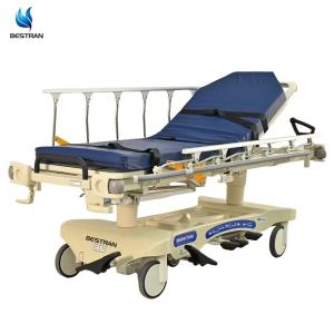 Hydraulic ICU Medical Transport Stretcher Adjustable Backrest Leg Rest X-Ray
