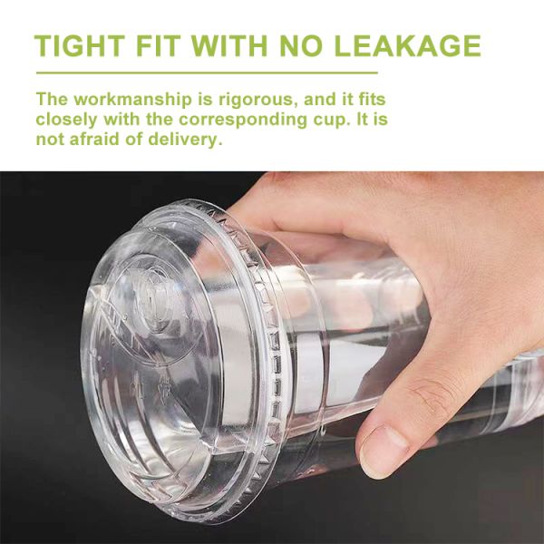 Disposable PET Plastic Cup Lids Clear Transparent For Coffee Yogurt Juice Tea
