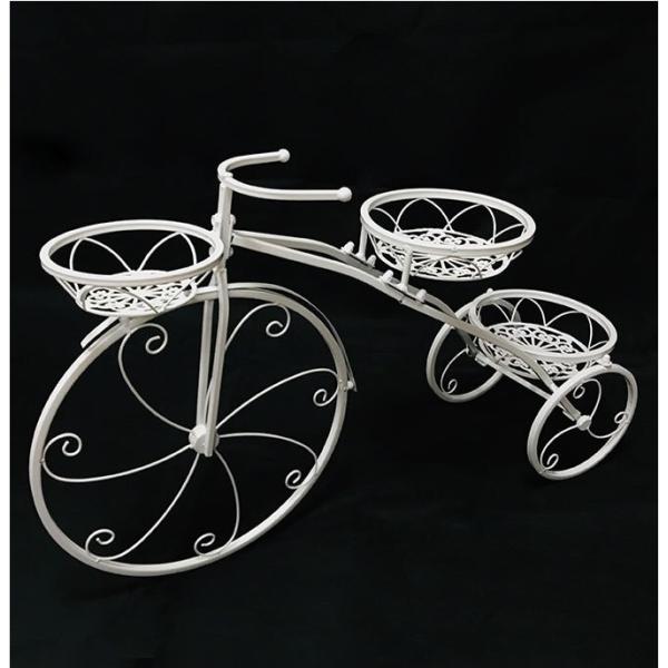 Anti Abrasion Outdoor Antique Bicycle Metal Flower Stand