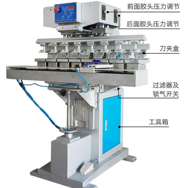8 Color 1000pcs/hr Pad Printer Machine 8 Heads with Shuttle table