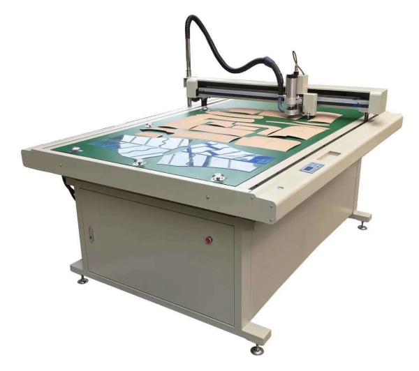 Blue Frame Silver Case Cutter for CAD PVC Epoxy Resin Apparel Manufacturing Line