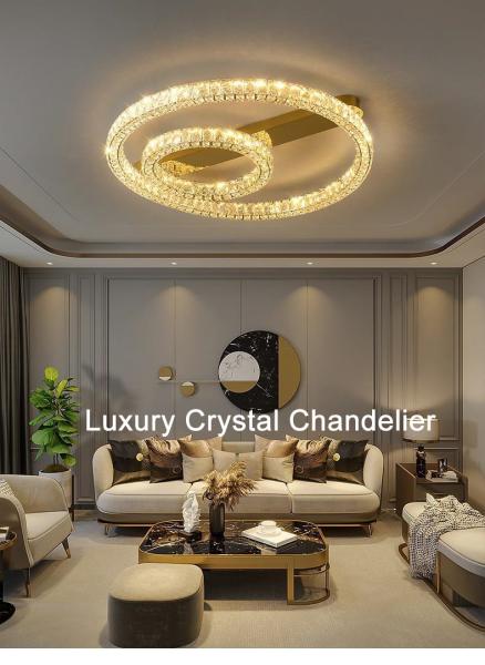 Luxury Ring Ceiling Lamp Modern Bedroom Living Room Crystal Ceiling Lamp(WH-CA-100)