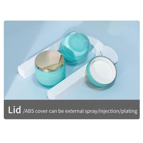 Material del cuello Vidrio de loción acrílico de doble pared Contenedor con tapa redonda para crema facial y crema para ojos