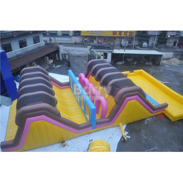 Custom Amusement Amazing Adults Inflatable Obstacle Course With Swimming Pool