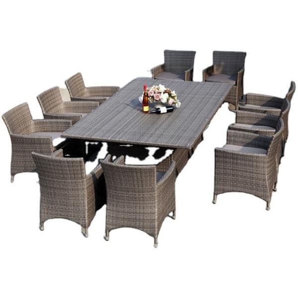 10-Person Garden Aluminum Outdoor Dining Furniture Patio Chairs and Table Comfortable for Storage Closet