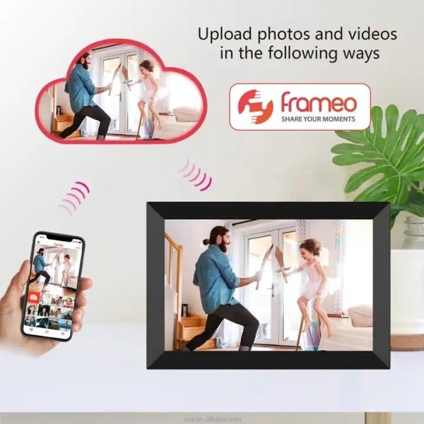 Дистанционное управление 10,1 многофункциональной умной рамки фото цифров облегченное»