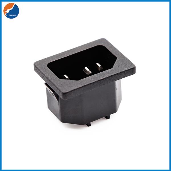 R14-A-1AB4 Panel Mount Screw Secure 3 PIN IEC Electrical Plug Copper C14 AC Power Socket