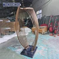 Arte metálico en gran escala abstracto al aire libre cuadrado geométrico espiral circular escultura de tubo de acero inoxidable