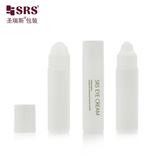 20ml White Plastic Roll On Bottle for Essential Oil or Perfume with Screw on Cap and Smooth Surface
