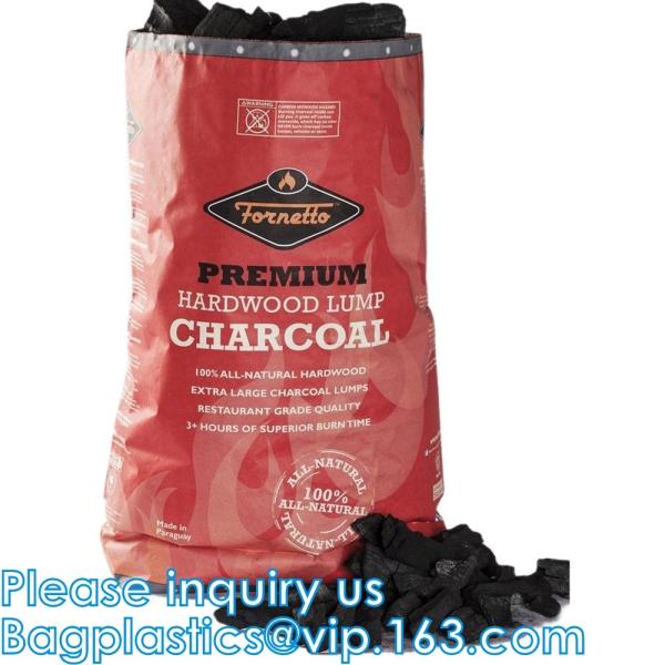 Charcoal Briquettes, BBQ Kraft Paper Charcoal Bag, Grill Packing Bag, Size 3kg 4kg 5kg 8kg 7kg 9kg 10kg 15kg