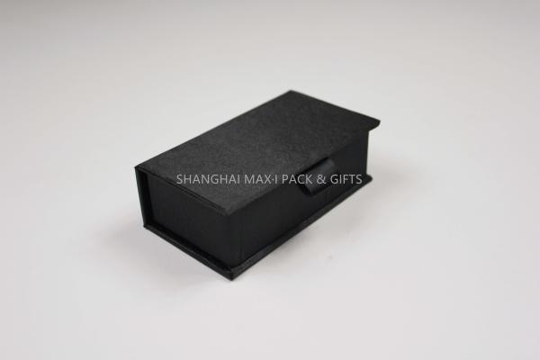 Small Black Fabric Gift Box With Lid  Luxury Usb Packaging High Gloss Finished Name Brande