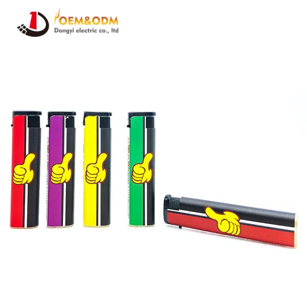 Dongyi 2025 OEM 81mm Refillable Windproof  Lighters Cigar Smoking Electric Custom Logo Gas Cigarette Lighter