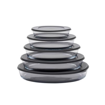 Oven Safe Baking Glassware Glass Baking Tray With Simple PE Lid 700ml 4000ml