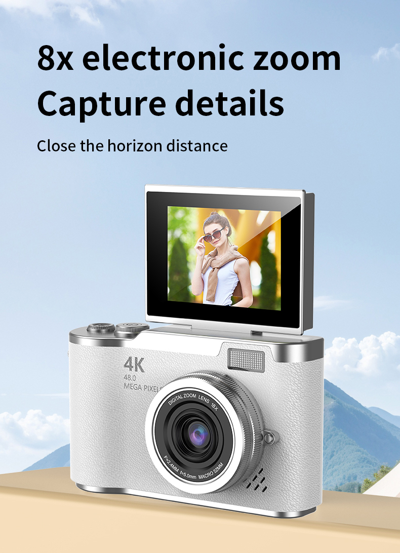 DLC Retro Ccd Digital Camera Ultra-high-definition Flip-cover 4K Ultra-clear Image, Portable for Students and Campus Travel