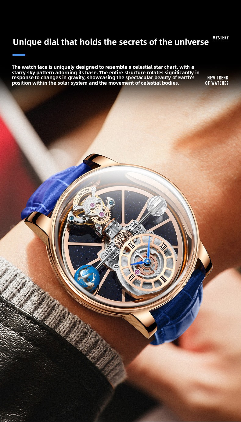 Eco Friendly Men's Luxury Wristwatch Solar Powered Movement Durable Construction Elegant Appearance Suitable Office Wear