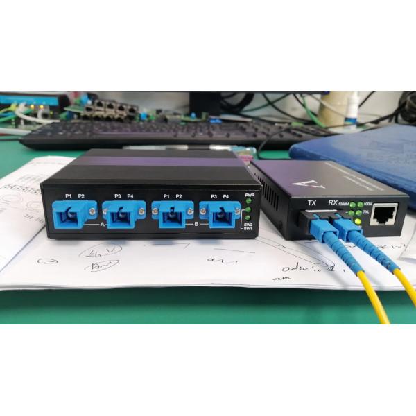 4 портовой оптический обходный переключатель SC/UPC CONNECTOR SIMPLEX 1310/1550NM DC24V DIN MOUNTED