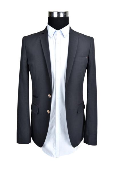 Half Lining Black Mens Casual Blazer Jacket 50% Cotton 50% Linen Skintight