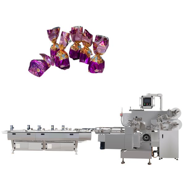 Single Twisting Packing Style industrial chocolate packaging machine designed with wax paper wrapping material ensuring consistent packaging