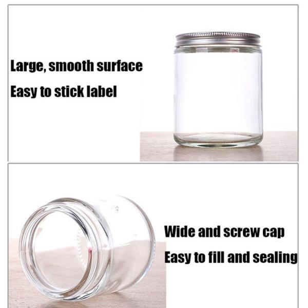 100ml 250ml Scented Candle Jar Empty Round Luxury Candle Glass Container