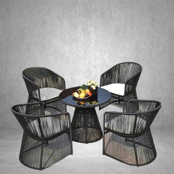 Outdoor wicker chair outdoor furniture garden set plastic resin chair and table rattan patio furniture