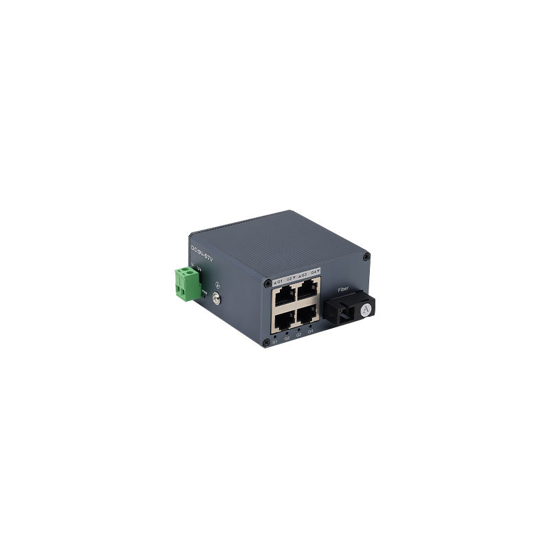 Industrial Mini Gigabit Fiber Ethernet Switch 1 Fiber 4 RJ45 Ports 1000Mbps Network Switch