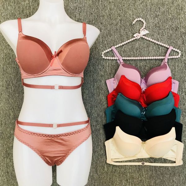 Rhinestone Underwire Bra Set Ice Silk Comfort Summer Large Size 38-44C Women Bra Set High Quality Wholesale Set Lingerie Women