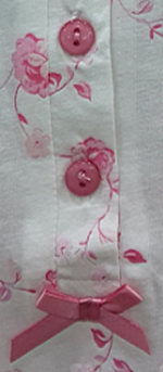 Cotton Pajama Dress Women'S Plus Size Nightgowns With Pink Piping Button Placket Satin Bows