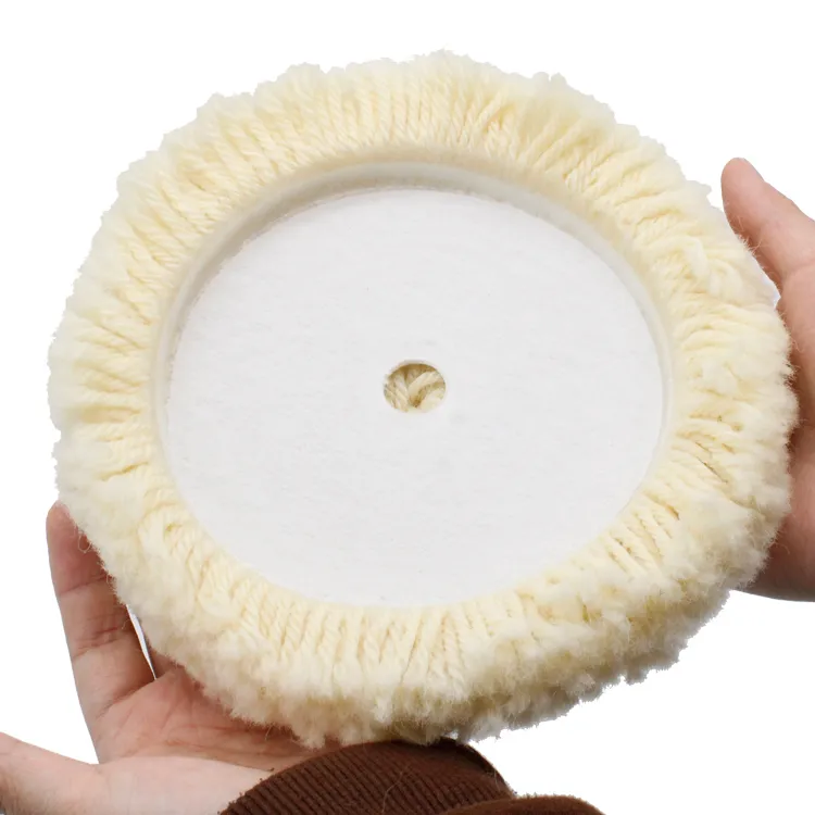 Yellow White Wool Pad For Car Polishing , Multipurpose Car Cleaning Supplies