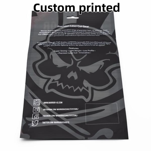 Sacs Mylar résistants à l'eau Sacs debout pour l'emballage de vêtements avec fenêtres transparentes en gros.