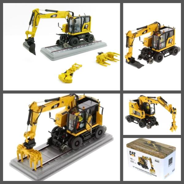 DM 1:50 CAT M323F Multifunctional Railway Wheeled Excavator Alloy Model 85661